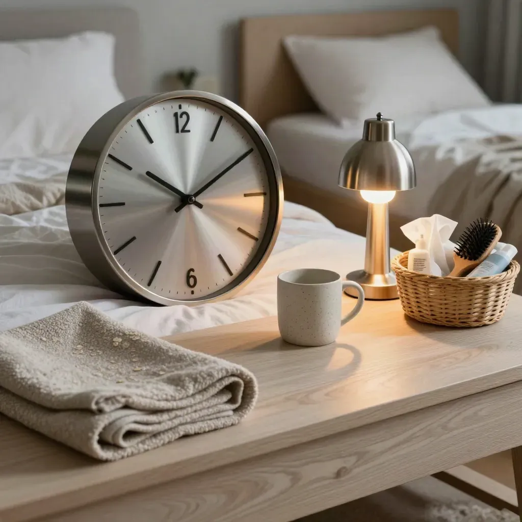 Bedside care items arranged for a calm dementia-friendly nightly routine